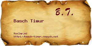 Basch Timur névjegykártya